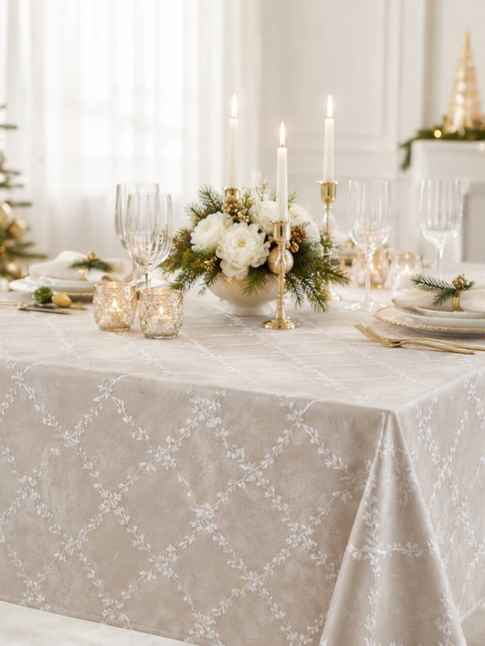 Tablecloth All Occasion Gold Festive Holidays Rectangle 59" x 100" Home Decor